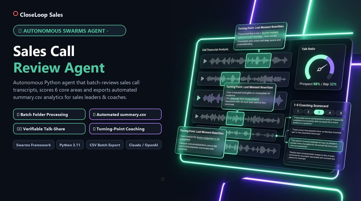 CloseLoop Sales: Sales Call Review Agent