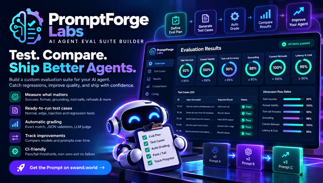 PromptForge Labs: AI Agent Eval Suite Builder