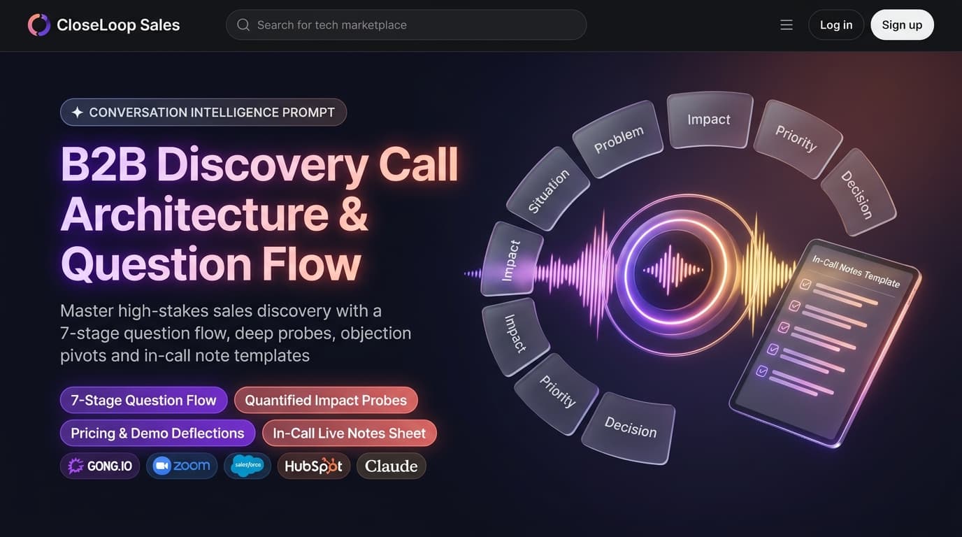 CloseLoop Sales: Discovery Call Playbook