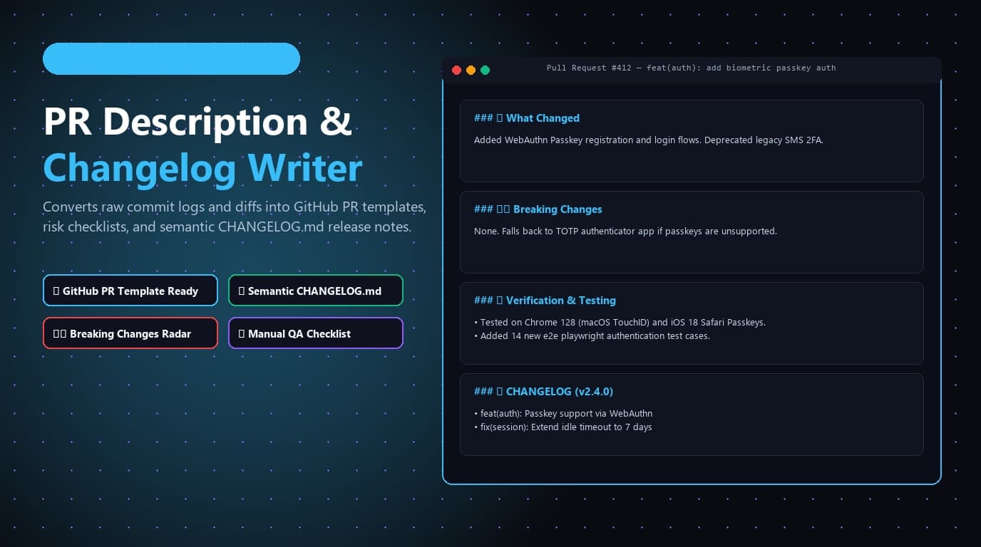 ShipKit DevTools: Pull Request Description & Changelog Writer
