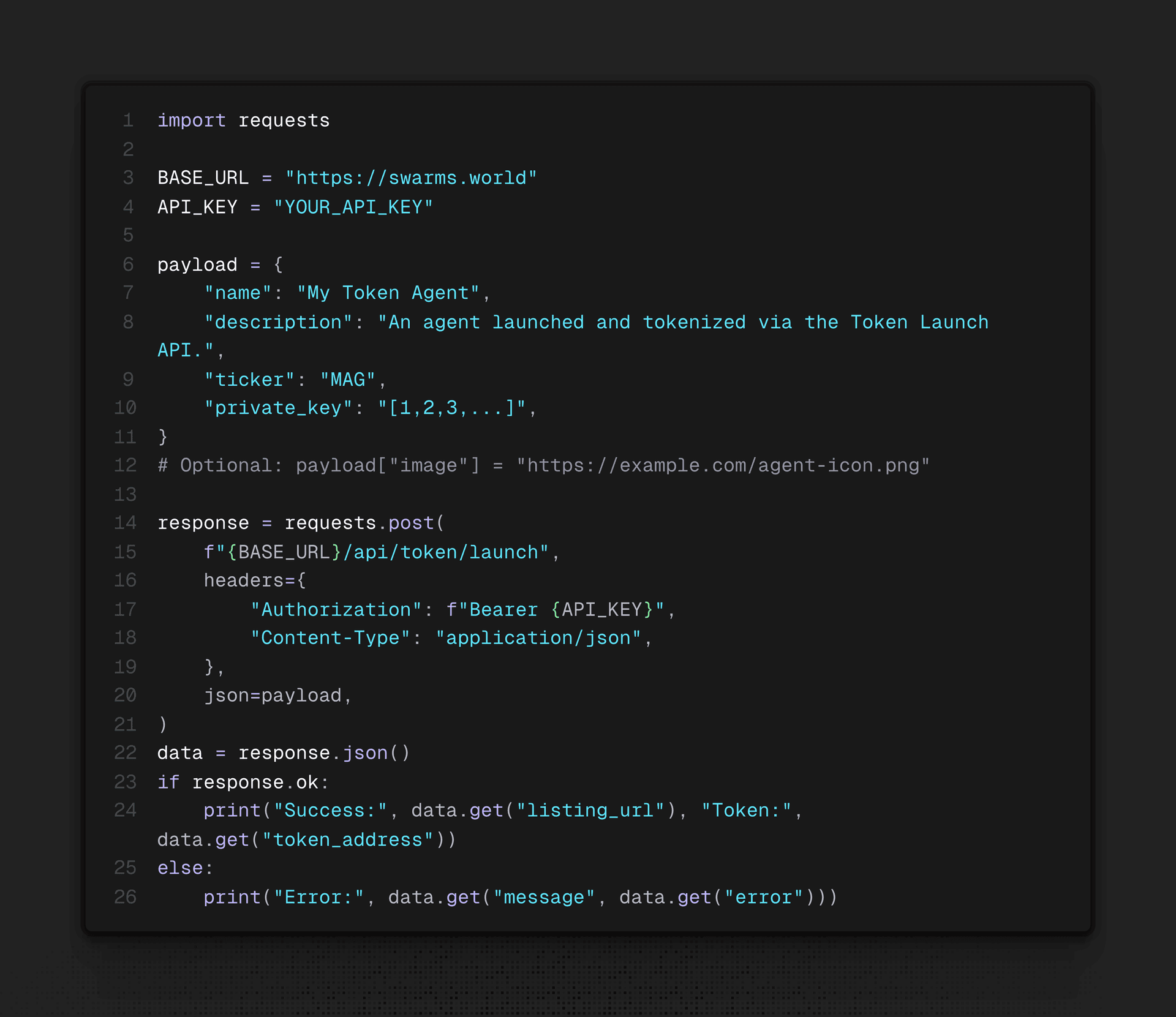 Swarms Launchpad API